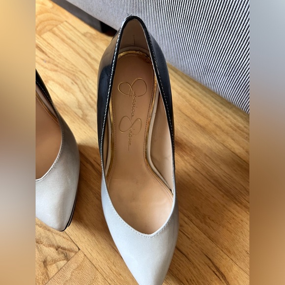 Jessica Simpson ombré black and white platform pointed heels - Picture 6 of 16